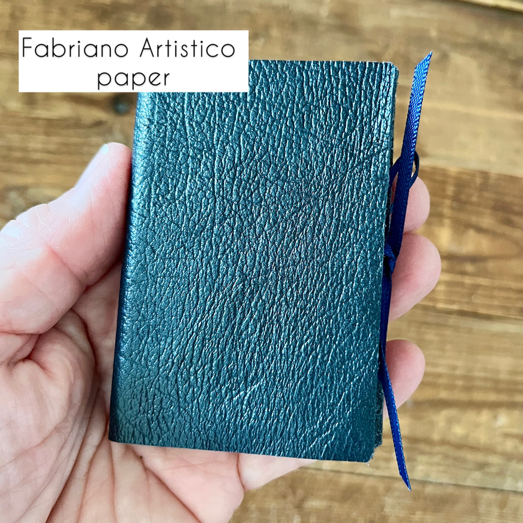 Midi handmade journal in genuine leather - blank pages