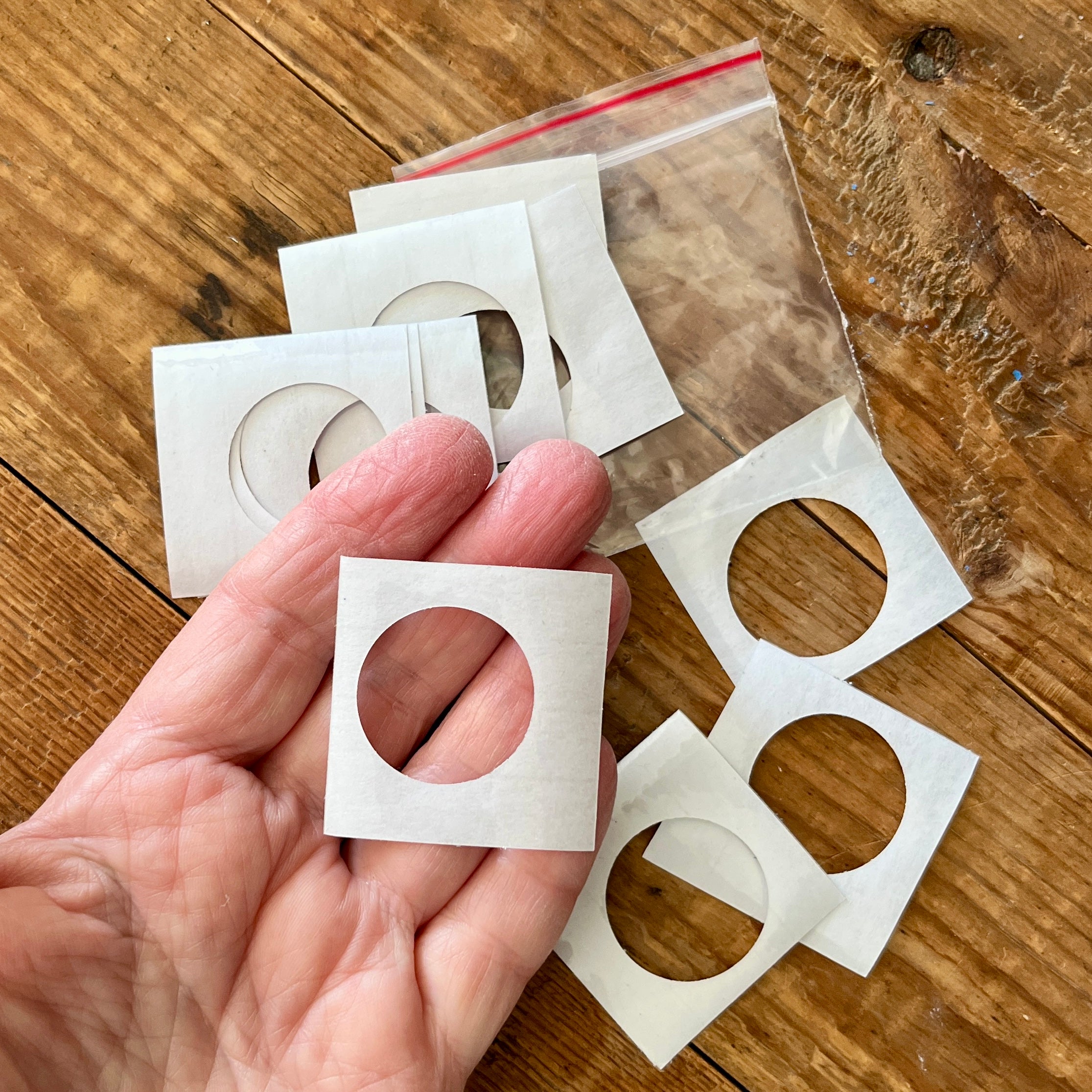 Clear tape circles x 30