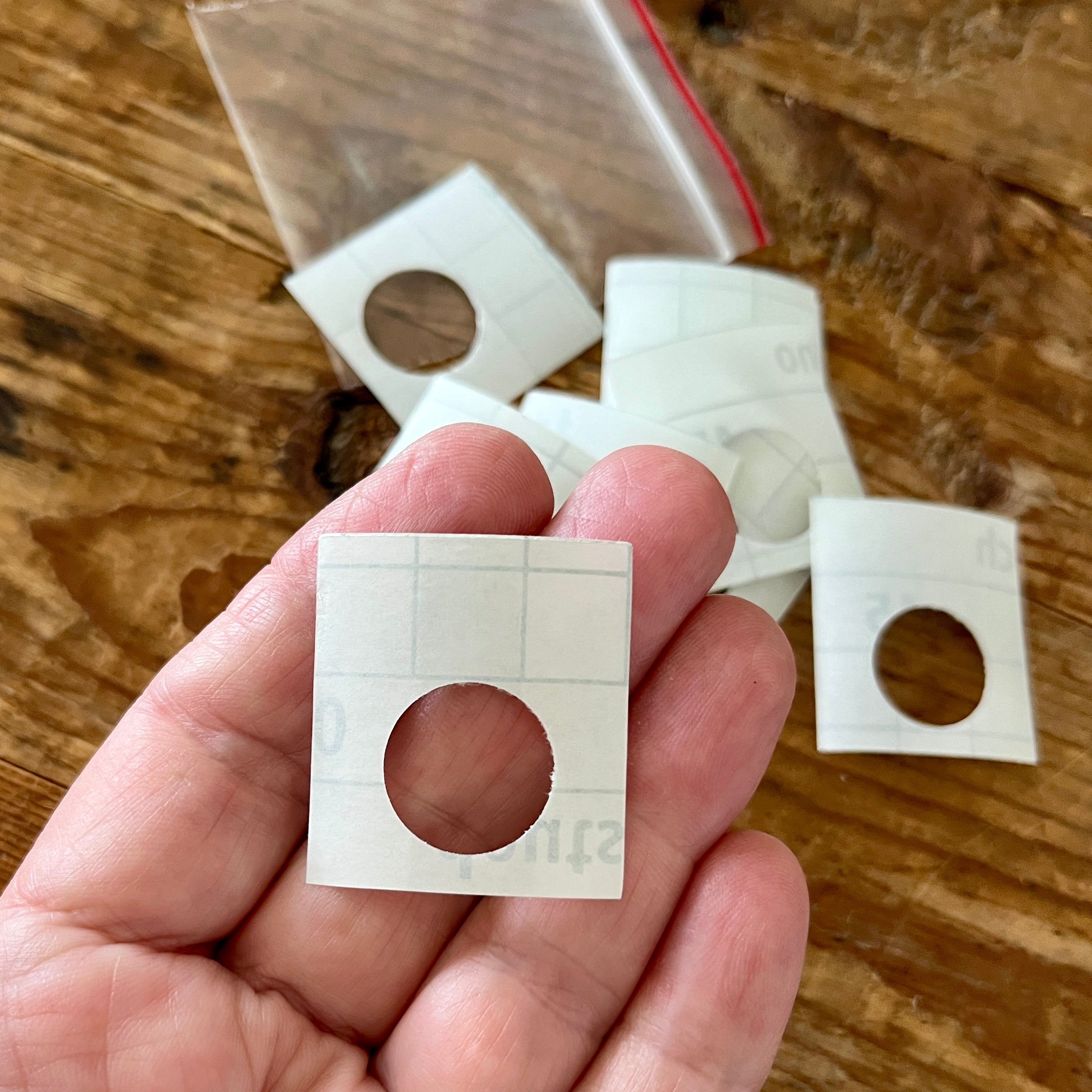 Clear tape circle template 0.6 inch (15mm) x 10