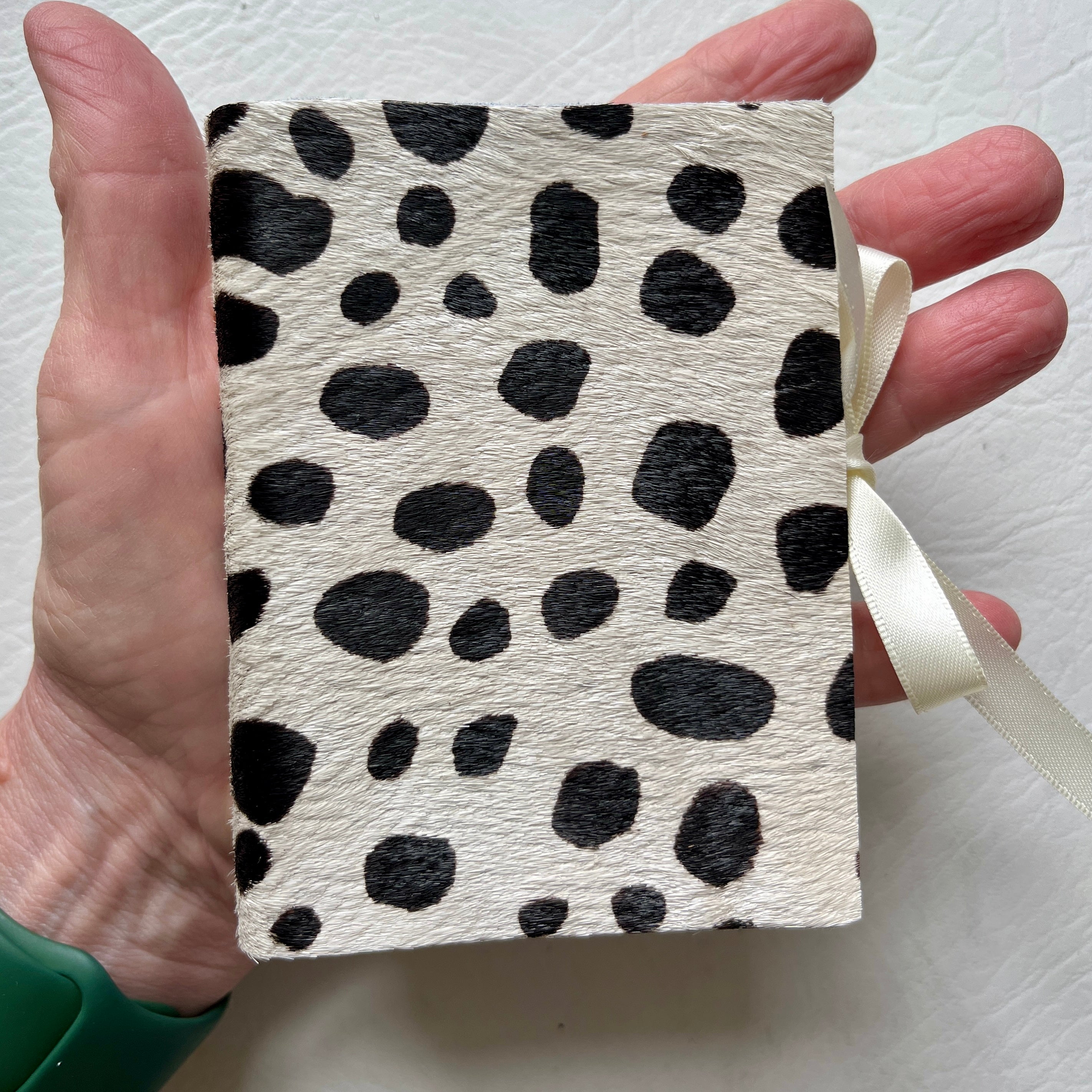 Jumbo handmade journal in hair-on-hide leather - blank pages