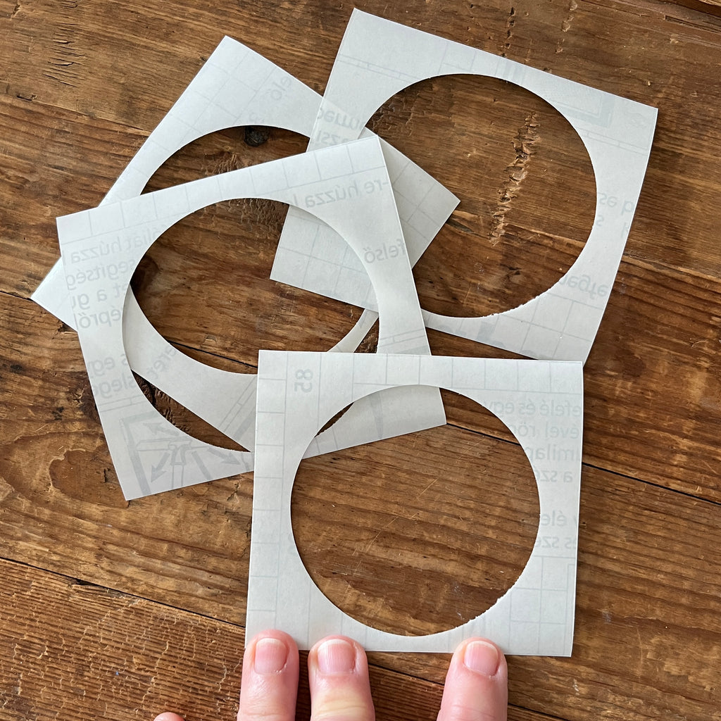 Clear tape circle template 3 inch (76mm) x 10