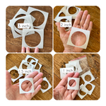 Clear tape circle template set No 3 -  1, 1.5, 2 and 3 inch x 10 of each