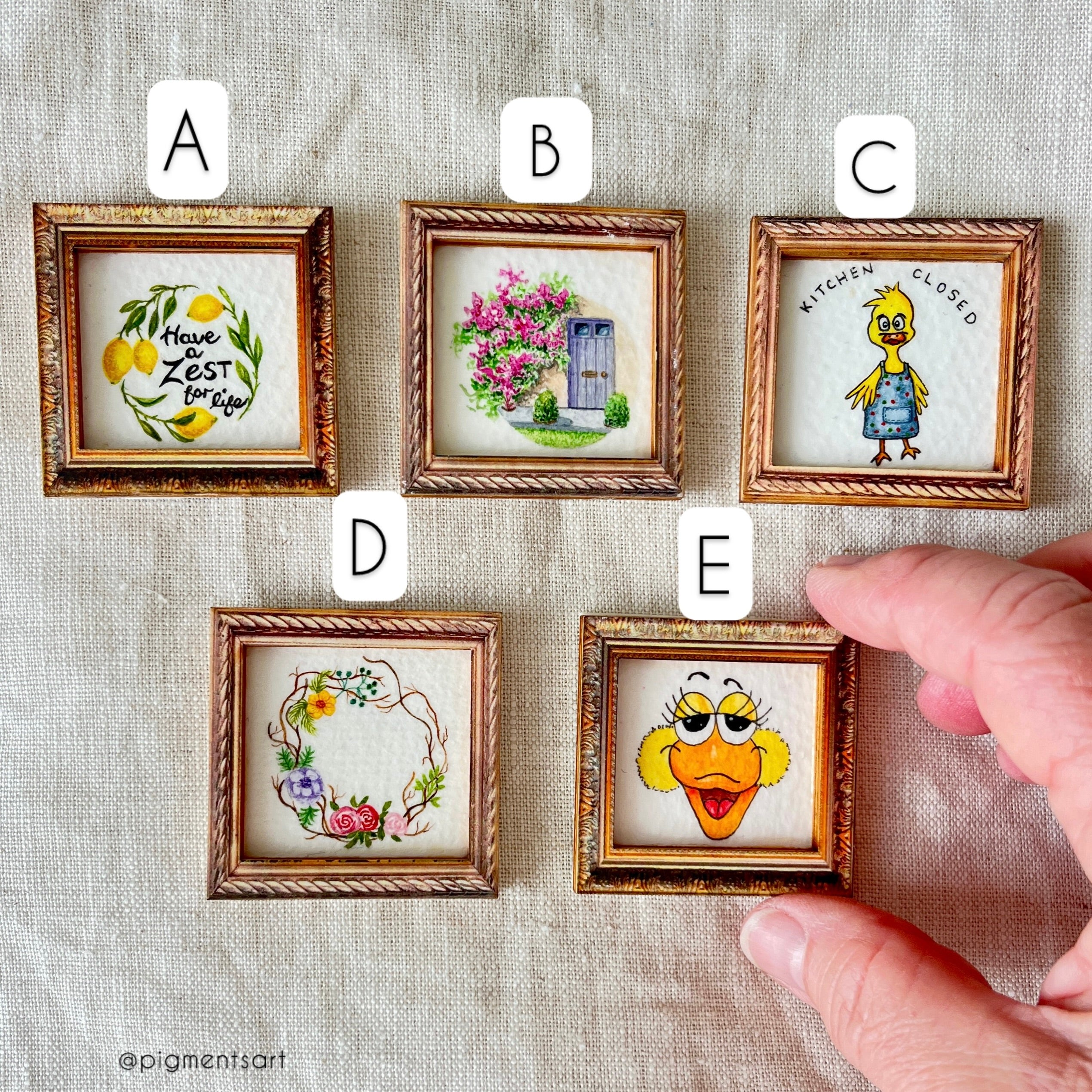 Fridge magnets - original watercolour paintings