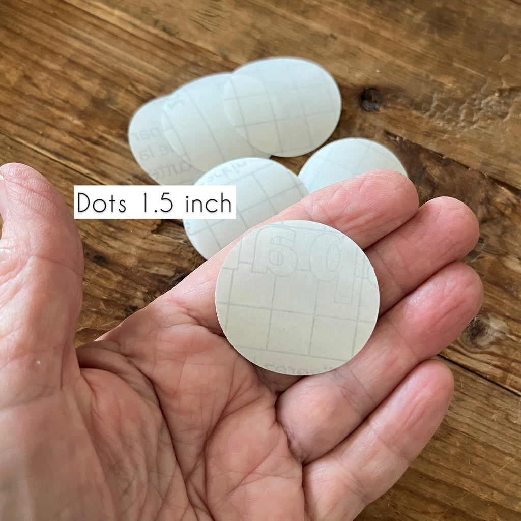 Clear tape circle dots 1.5 inch (38mm) x 10