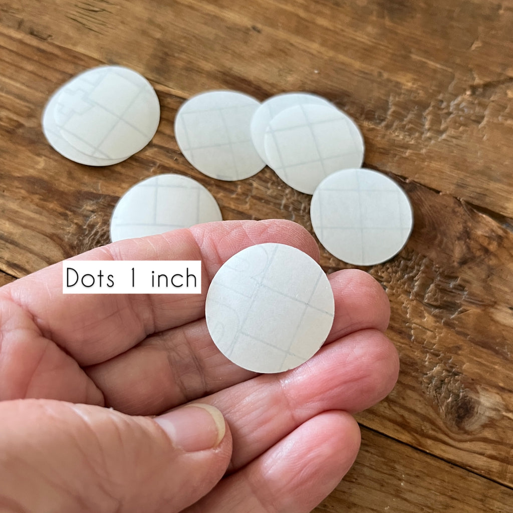 Clear tape circle dots 1 inch (25mm) x 10