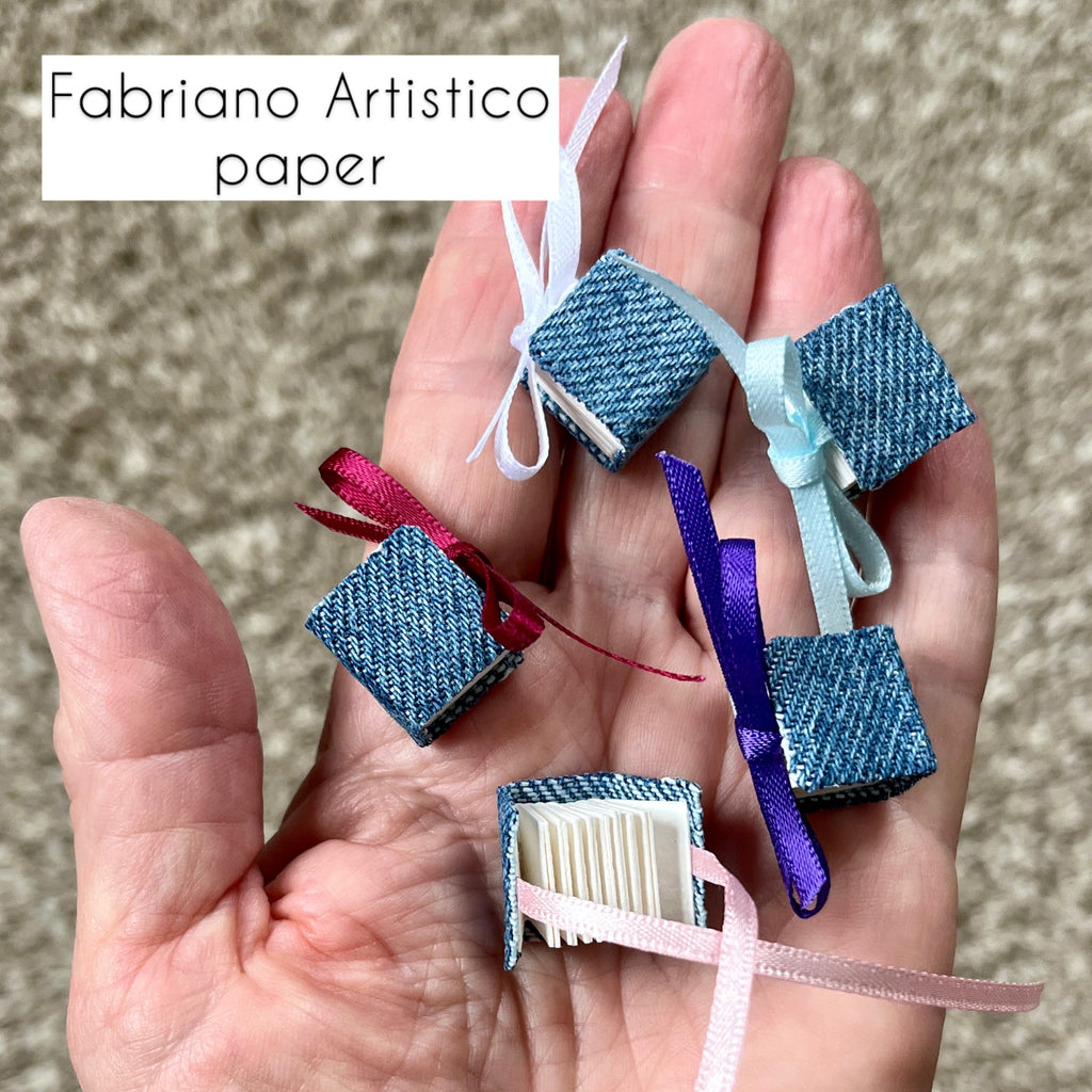 Teeny handmade journal in denim - blank pages