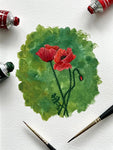 Poppies in gouache