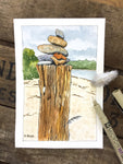 Cairn with feather