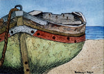 Fishing boat in line and wash