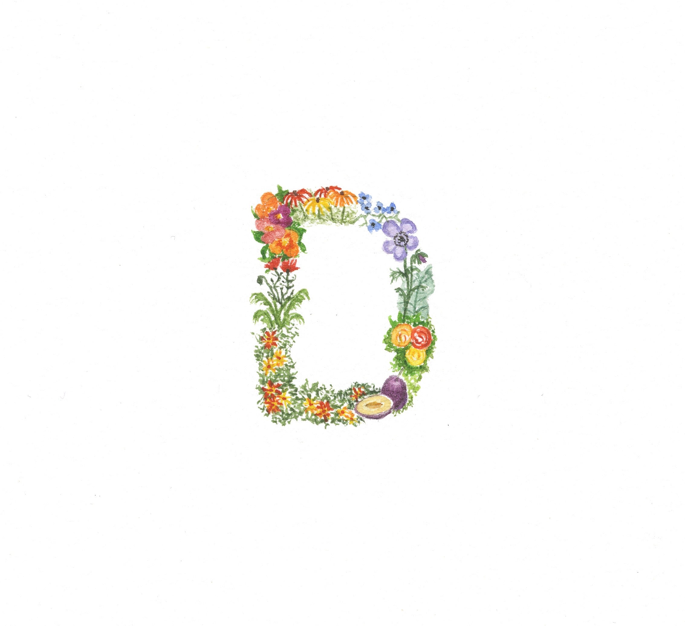 Flower Alphabet D